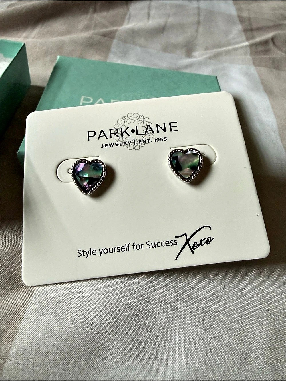 Park Lane Heart Stud Earrings in multi colors & Silver NWT